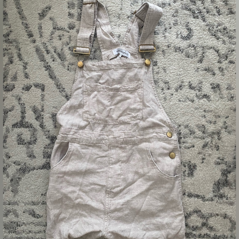 WeWoreWhat Linen Overalls Short